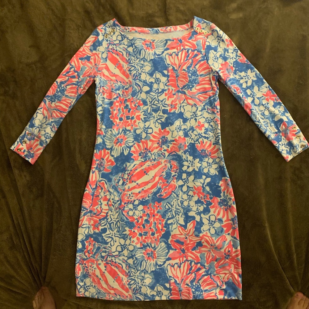 Lilly Pulitzer 50+ SPF Sophie dress in Pop Pop.
